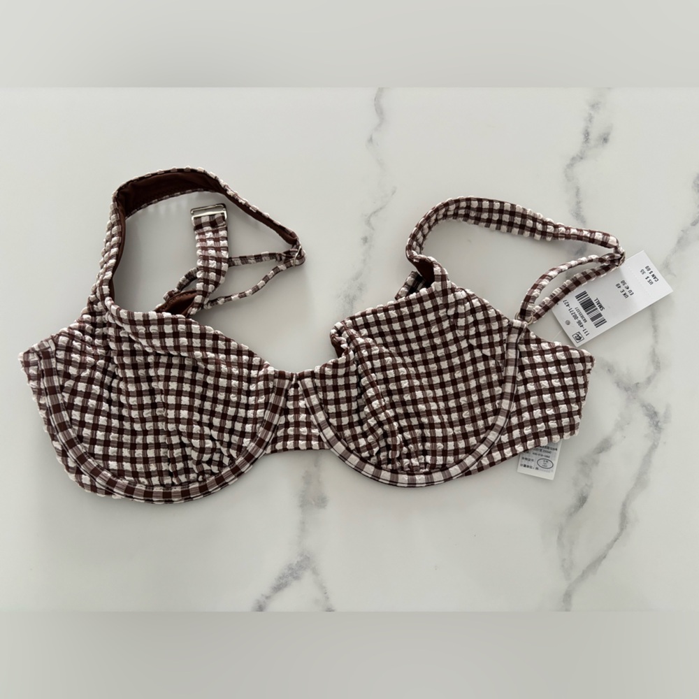 Abercrombie and fitch brown gingham top
